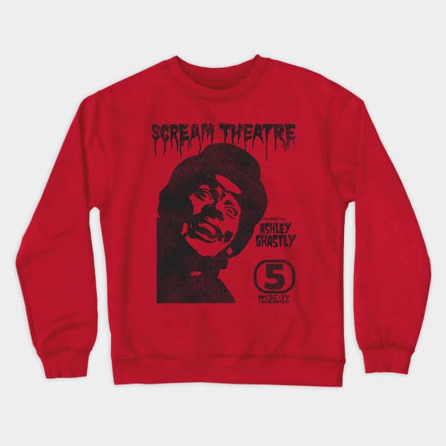 Ashley Ghastly Scream Theatre Horror Host WCSC Crewneck Sweatshirt by darklordpug